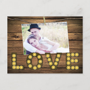 Faire-part Carte postale de date d'enregistrement de photo de
