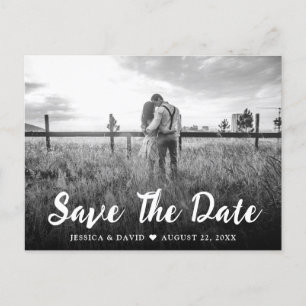 Faire-part Carte postale de mariage à date à conserver avec é