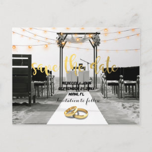 Faire-part Carte postale de mariage à la plage pour annoncer