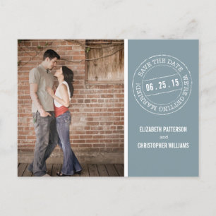 Faire-part Carte postale de mariage à timbrer pour annoncer l