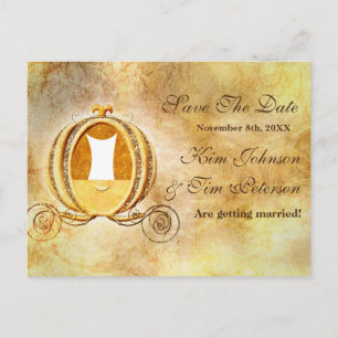 Faire-part Carte postale de mariage Cendrillon vintage pour a