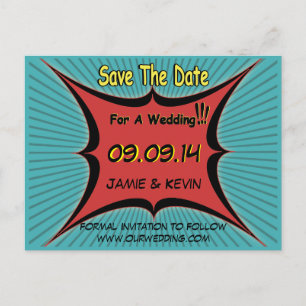 Faire-part Carte postale de mariage de style rétro bande dess