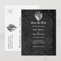 Carte postale de mariage gothique Halloween pour a