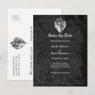 Faire-part Carte postale de mariage gothique Halloween pour a