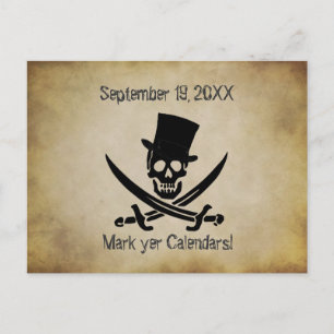 Faire-part Carte postale de mariage pirate pour annoncer la d