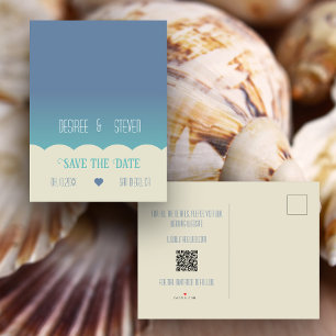 Faire-part Carte postale de pré-annonce de mariage Ocean Beac