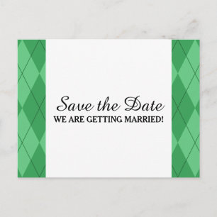 Faire-part Carte postale de préavis de mariage à motif Argyle