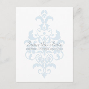 Faire-part Carte postale de préavis de mariage en damas subti