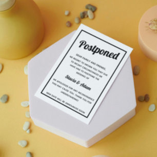 Faire-part Carte postale de report de mariage minimaliste