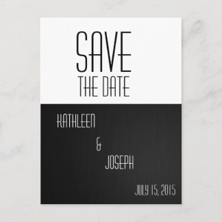Faire-part Carte postale de sauvegarde chic simple noir et bl