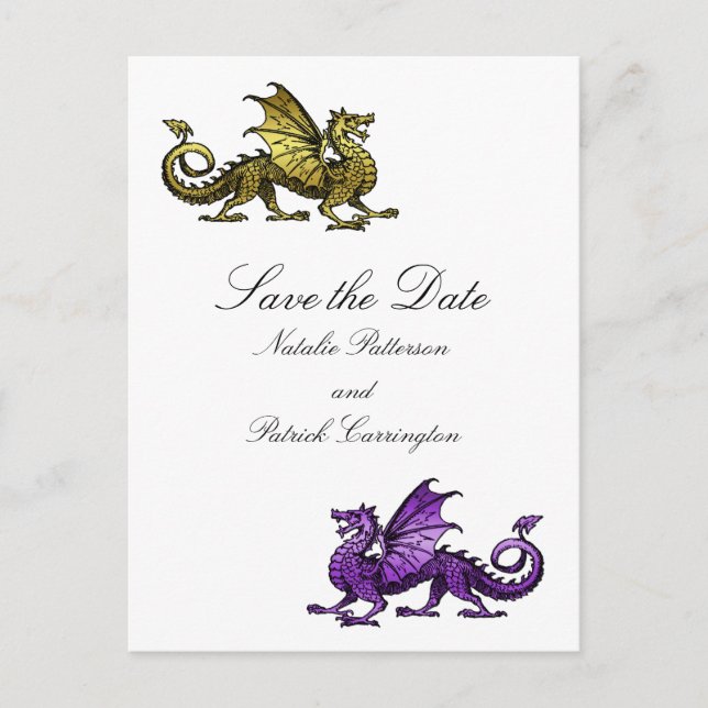 Faire-part Carte postale de sauvegarde de date de mariage Dra (Devant)