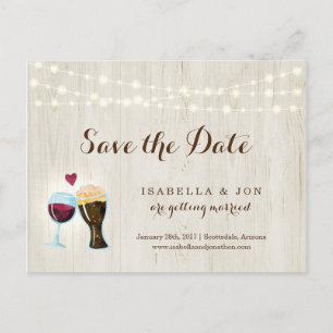 Faire-part Carte postale de sauvegarde de date de toast de vi