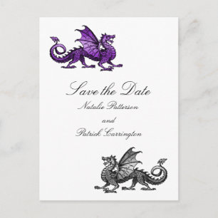 Faire-part Carte postale de sauvegarde de date du dragon arge