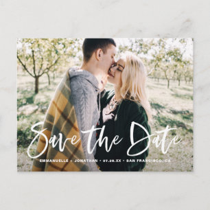 Faire-part Carte postale de sauvegarde de date photo avec let