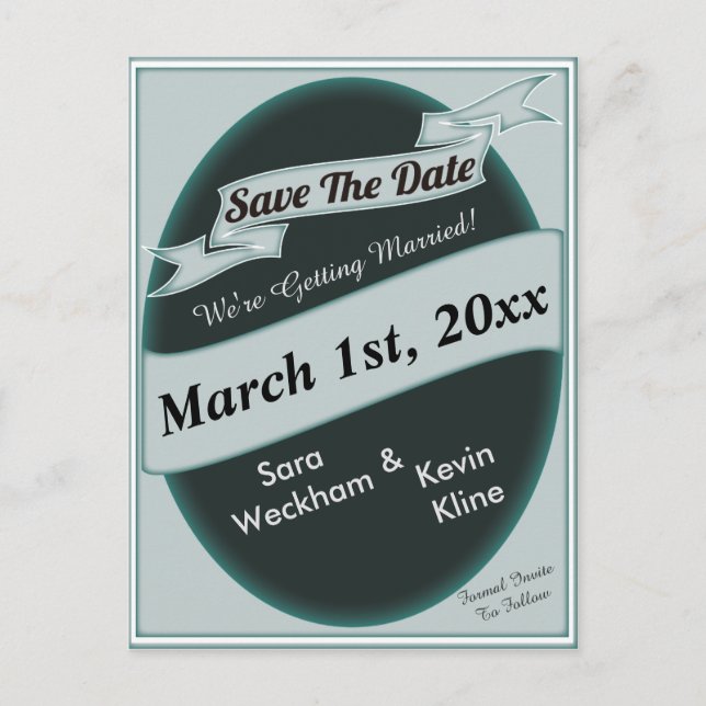 Faire-part Carte Postale de sauvegarde de la date (Devant)
