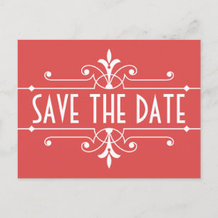 Faire-part Carte postale de sauvegarde de la date en ornement