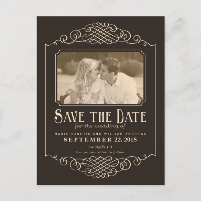 Faire-part Carte postale de sauvegarde de photo de date dans  (Devant)