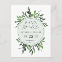 carte postale de sauvegarde florale aquarelle feui