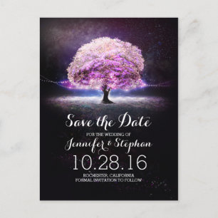 Faire-part Carte postale de save the date romantique avec gui