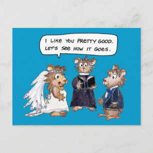 Faire-part Carte postale de vœux de mariage drôles Abrahamste