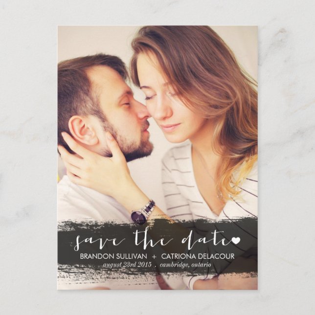 FAIRE-PART CARTE POSTALE EN ACRYLIQUE NOIRE POUR ANNONCER LA  (Devant)