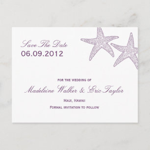 Faire-part Carte postale Étoile de mer - Date de sauvegarde -