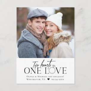 Faire-part Carte postale Fiançailles photo One Love