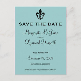 Faire-part Carte postale Fleur de lis pour annoncer la date
