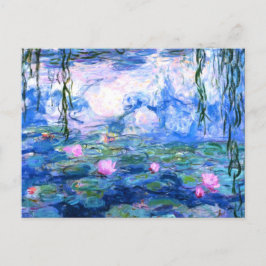 Faire-part Carte postale Fleurs de nénuphars roses de Monet