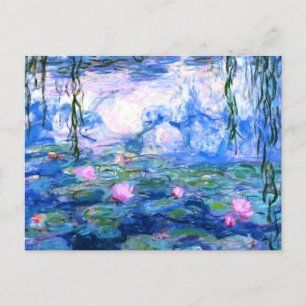 Faire-part Carte postale Fleurs de nénuphars roses de Monet
