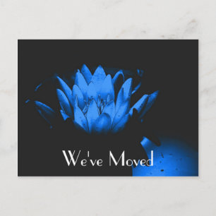 Faire-part Carte postale florale de nouvelle adresse Blue Lil