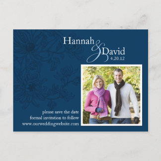 Faire-part Carte postale florale de sauvegarde de date