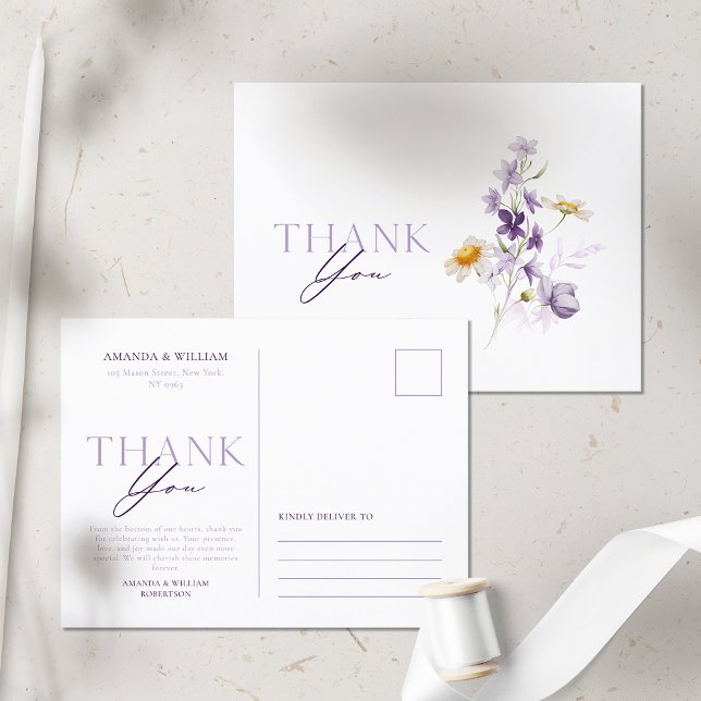 Faire-part Carte postale florale élégante (Créateur téléchargé)