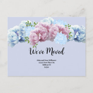 Faire-part Carte postale florale que nous avons déplacée