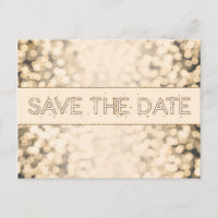 Carte postale glamour SAVE THE DATE lumières scint