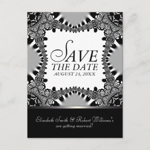 Faire-part Carte postale gothique batik pour annoncer la date
