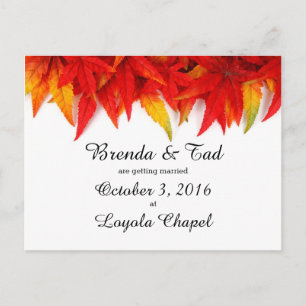 Faire-part Carte postale Mariage Feuille en panne
