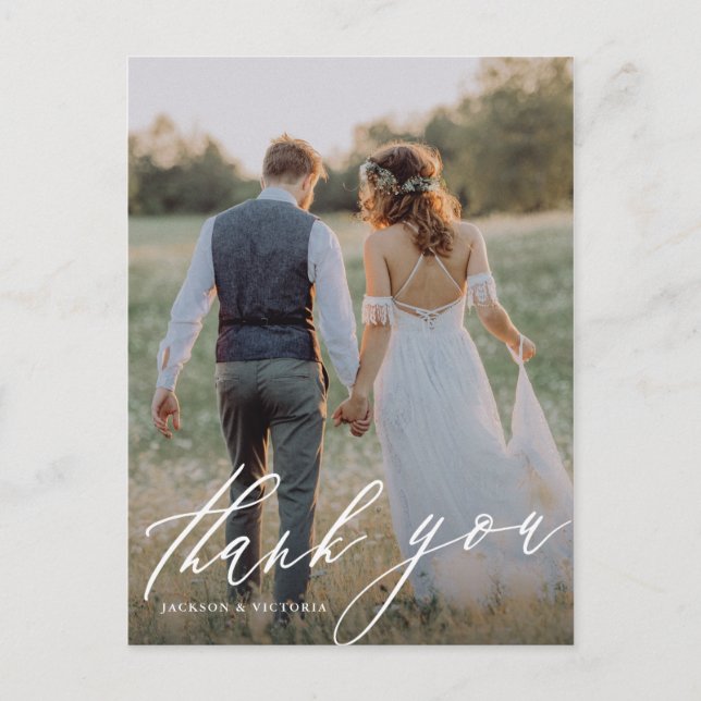 Faire-part Carte postale Merci verticale (Devant)