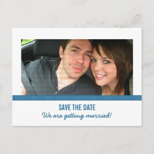 Faire-part Carte postale moderne bleue pour annoncer votre ma