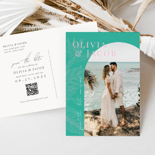 Faire-part Carte postale moderne tropicale de sauvegarde de l