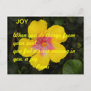 Faire-part Carte postale motivationnelle JOY Fleur tropicale 
