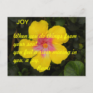 Faire-part Carte postale motivationnelle JOY Fleur tropicale 