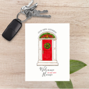 Faire-part Carte postale nouvelle adresse Porte rouge Ananas