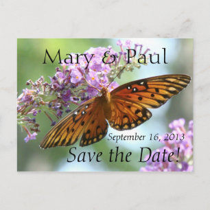 Faire-part Carte postale papillon pour annoncer une date à re