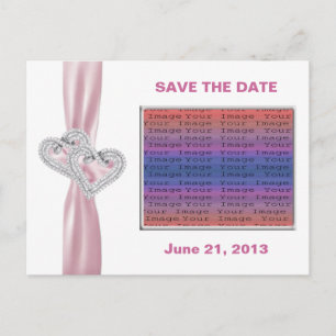 Faire-part Carte postale personnalisée 'Custom Hearts Pink Ri