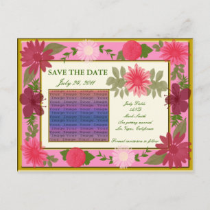 Faire-part Carte Postale Personnalisée Fleurs Roses Enregistr