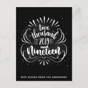 Faire-part Carte postale personnalisée vœux de nouvel an 2019