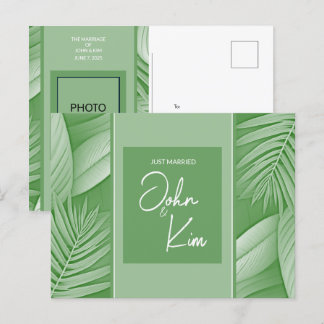 Faire-part Carte postale photo avec QR code d'annonce de mari