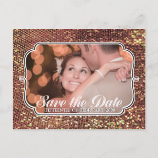 Faire-part Carte postale photo Glitz Glam Gold Enregistrer la