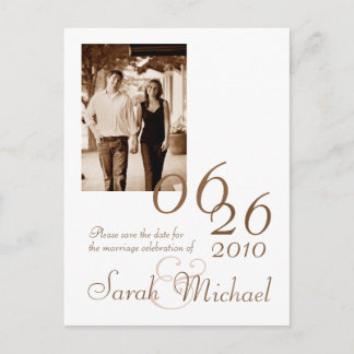 Faire-part Carte postale photo pour annoncer la date 01